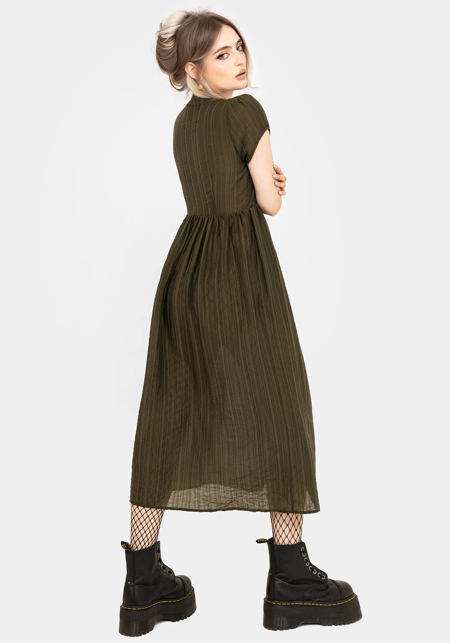 All Day Classy Appearance Infinity Button Up Midaxi Dress