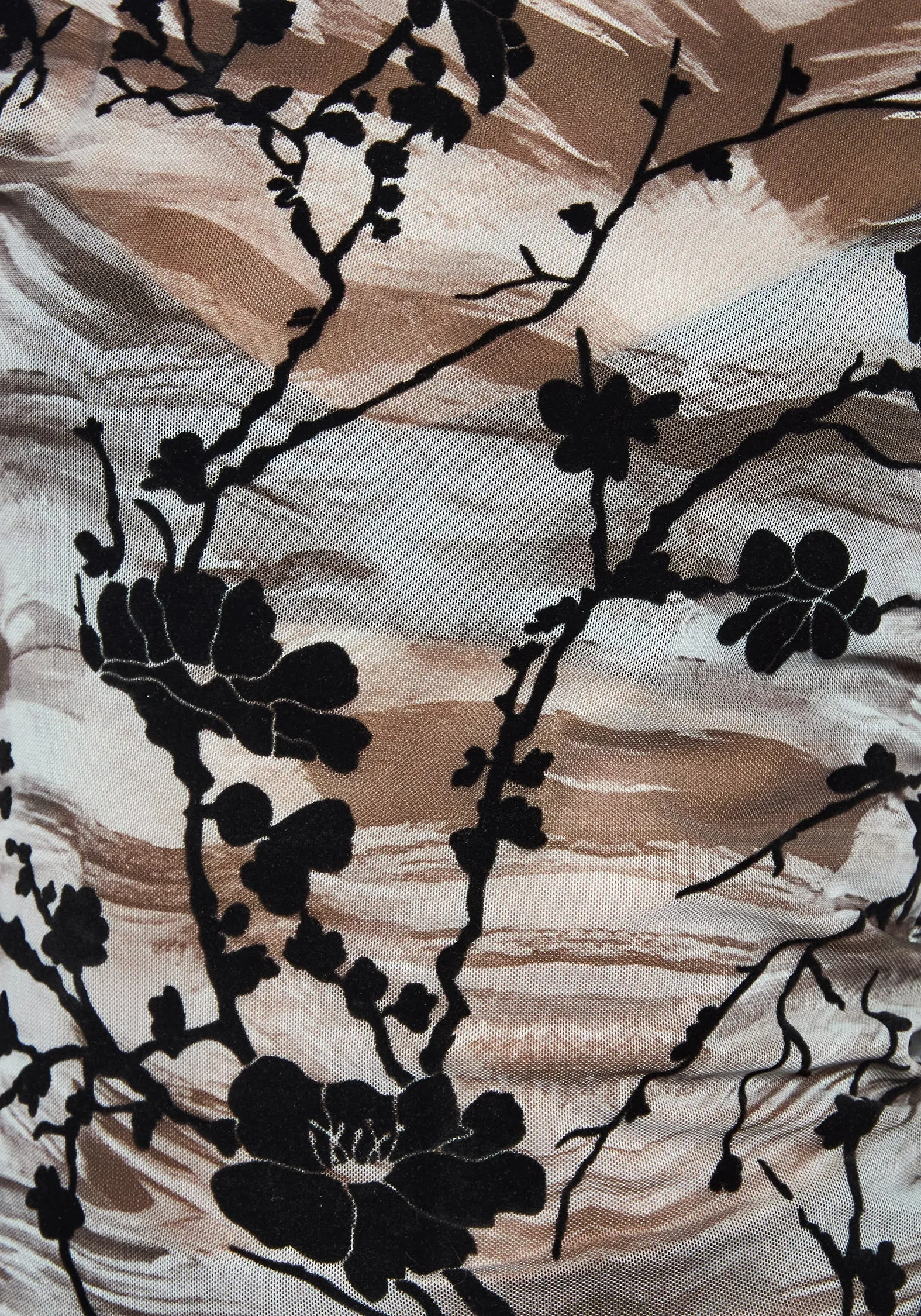 Wytchelm Flocked Mesh Short Sleeve Top - Blue Anti Pilling MultiPanelConstruction