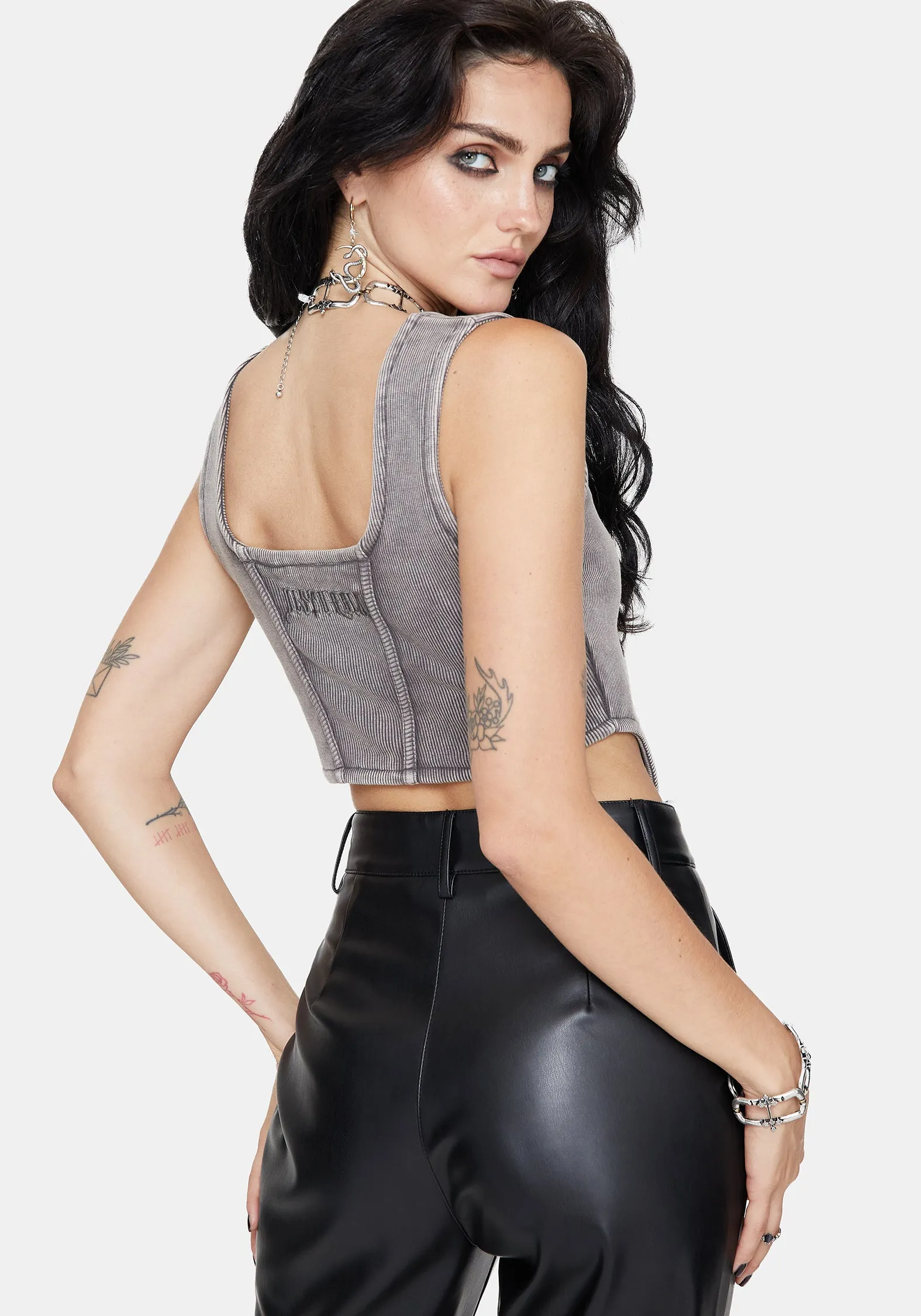 Irradiance Cotton Embroidered Jersey Corset Top Light Deflection Fabric