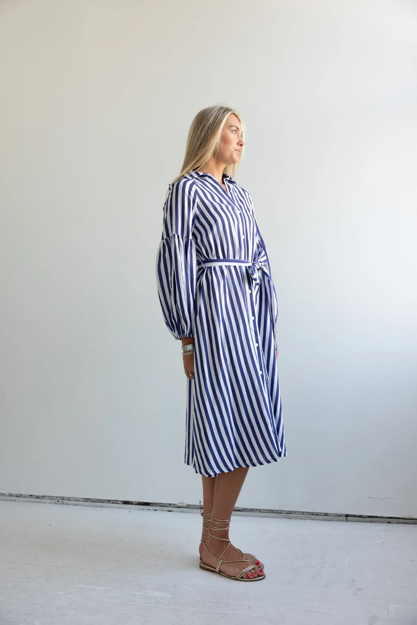 Minimal Harmony Ischia Navy Stripe Dress