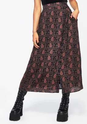 Isola Paisley Print Asymmetric Button Up Midaxi Skirt Limited Quantity Playful Vibe