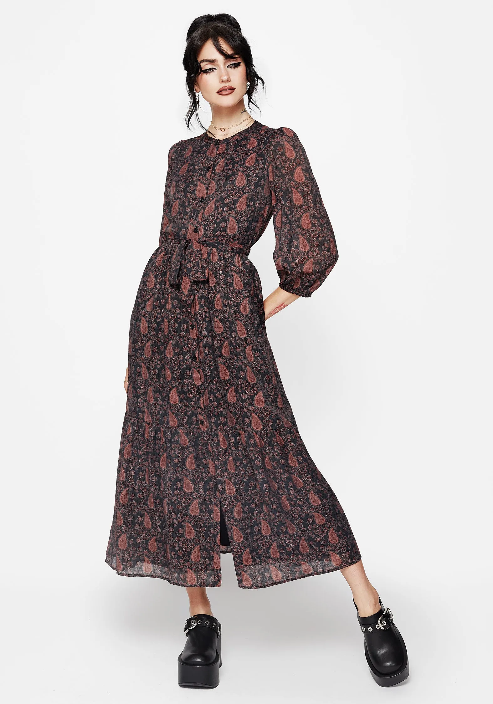 Isola Paisley Shift Midaxi Dress Crystal Glow