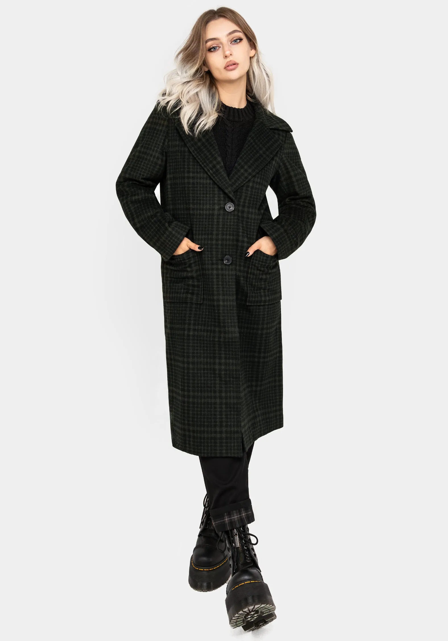 Flexible Mobility Lightweight Insulation Technology Jackdaw Check Wool Blend Duster Coat