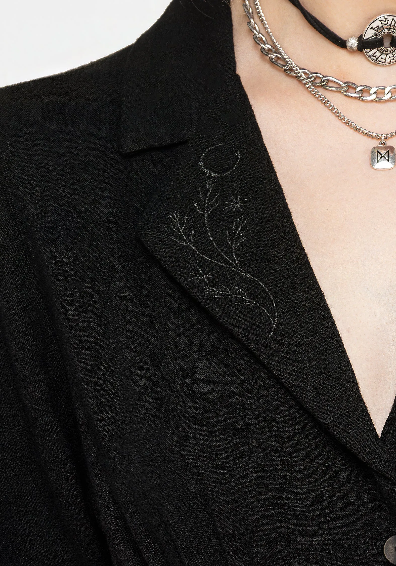 Evening Vibe Jasmine Embroidered Midi Shirt Dress