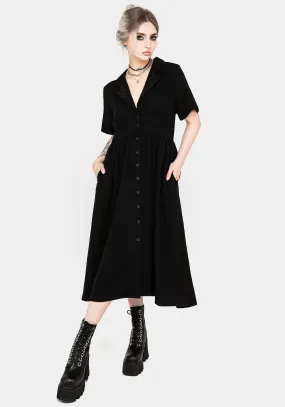 Season Flow Jasmine Embroidered Midi Shirt Dress