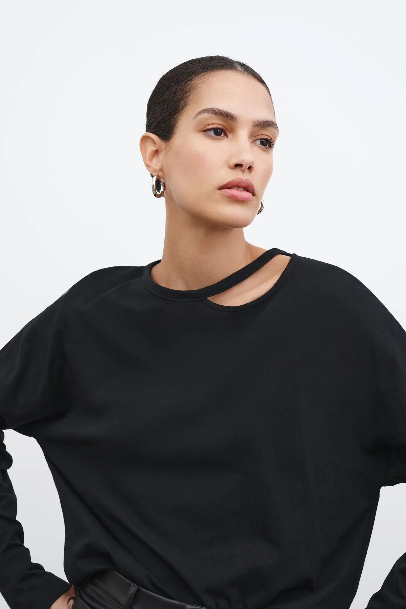 Jerome Cutout Top Sheer Overlay Material Recycled Polyester Material
