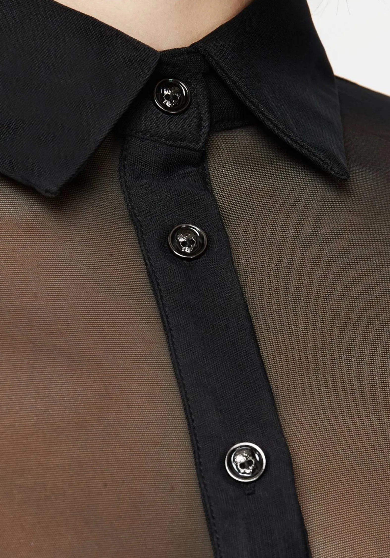 Non Chafe Armholes Wool Sweater Finis Button Up Mesh Shirt