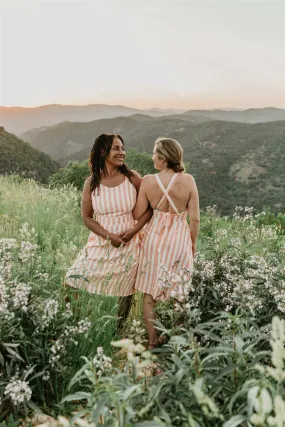 Juniper Dress in Pink Stripe Chilly Wear Subtle Flex