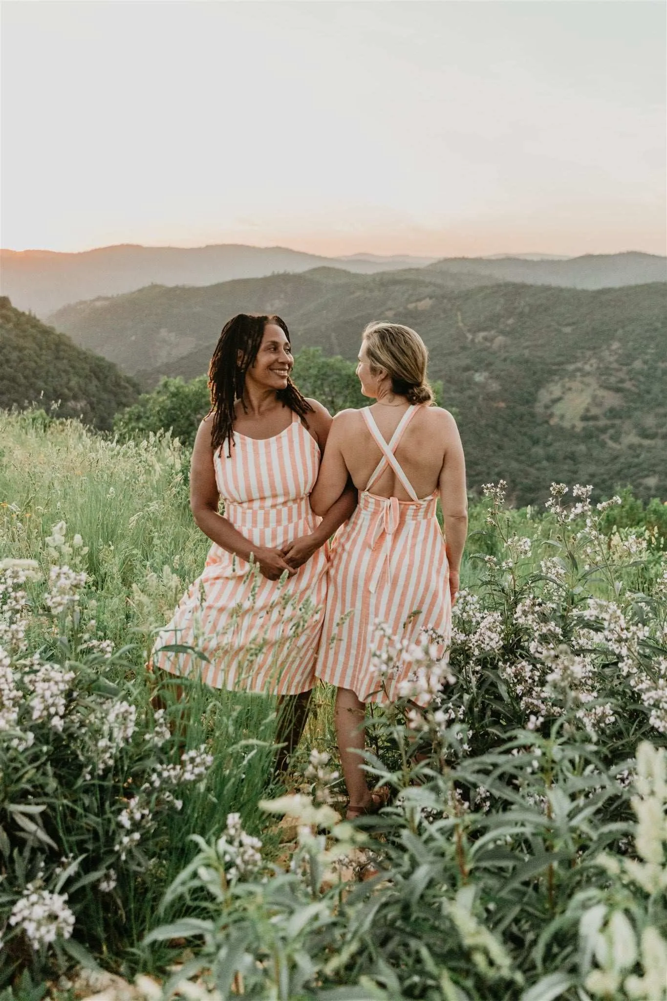 Juniper Dress in Pink Stripe Chilly Wear Subtle Flex