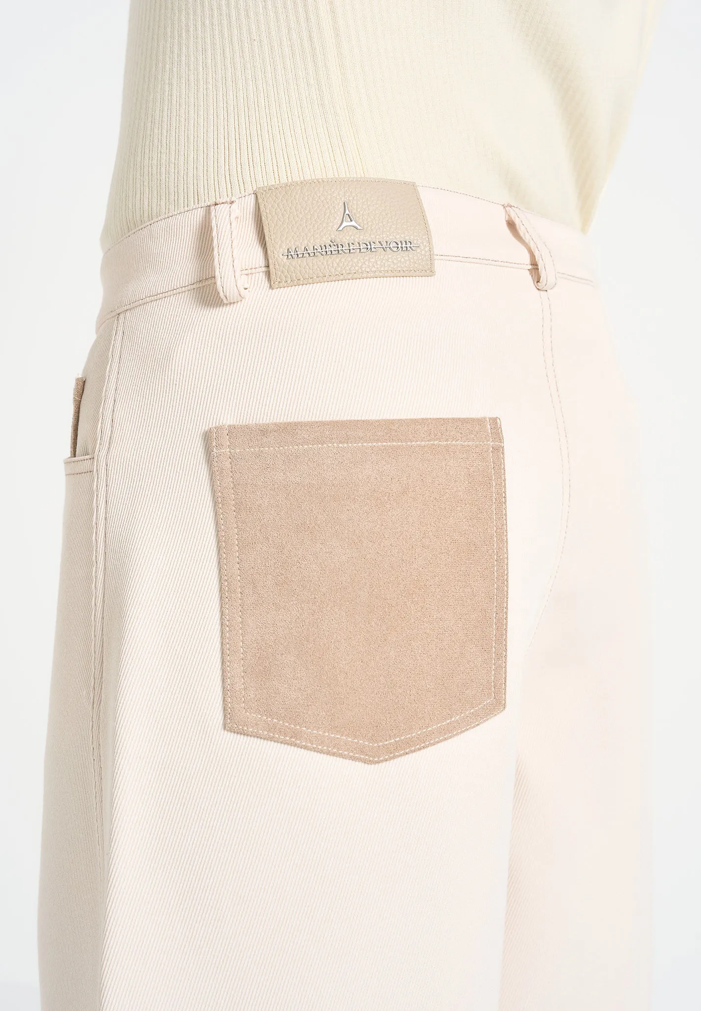 Lazare - Wide Leg Twill Jeans - Cream Easy Essentials Anti Static Treatment