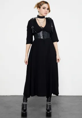 Life Soft BreathableFabric Kasdeya Lace Up Midaxi Dress