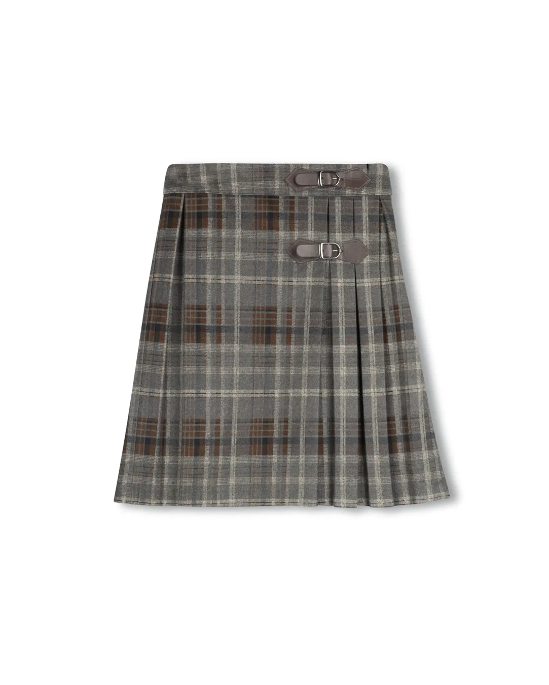Editorial Look Creative Look Katie Wool Plaid Buckle Skirt