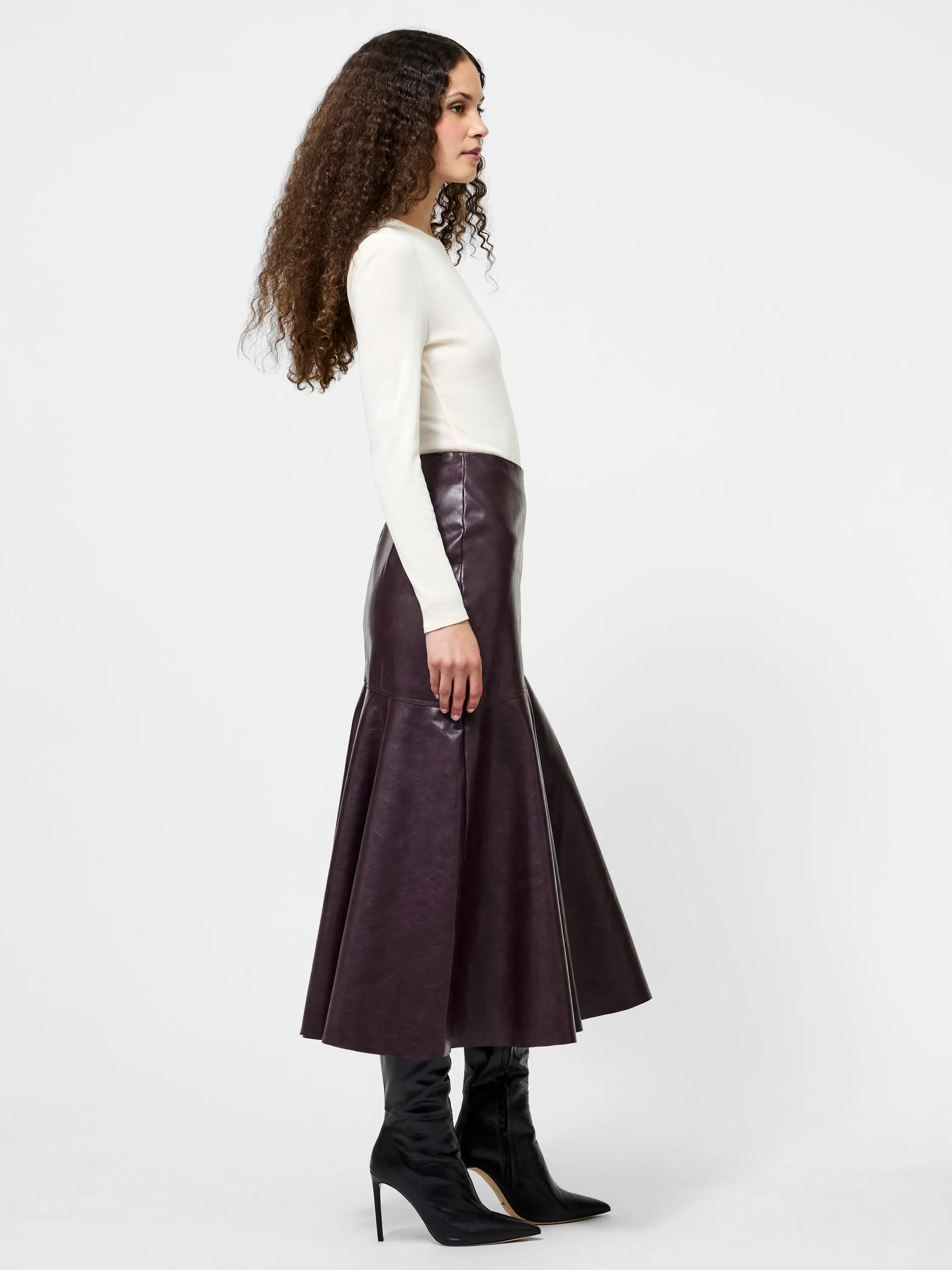 Functional Look Kayleigh Vegan Leather Midi Skirt