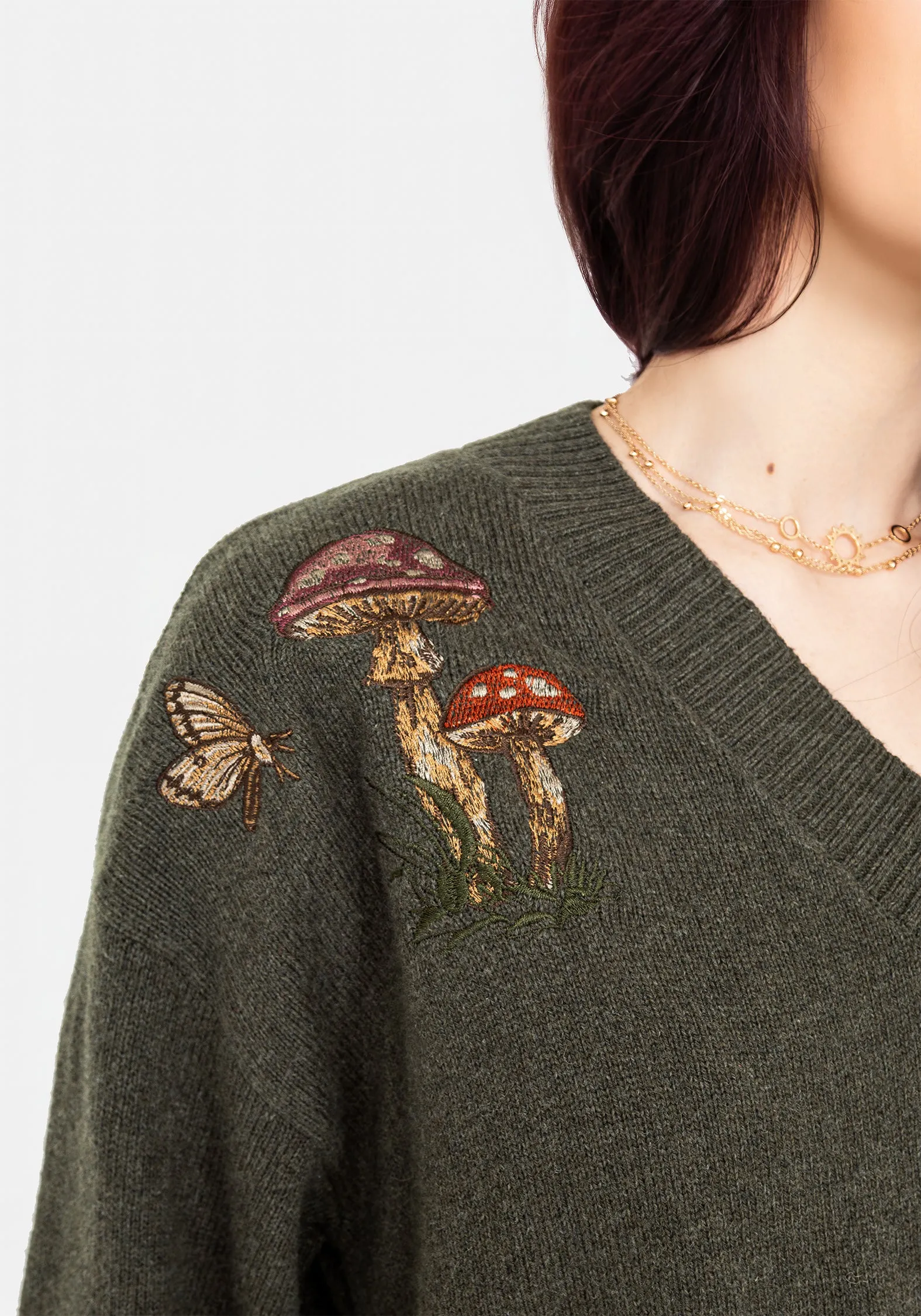 Cold Weather Cold Look Keira Cotton Toadstool Embroidered Jumper