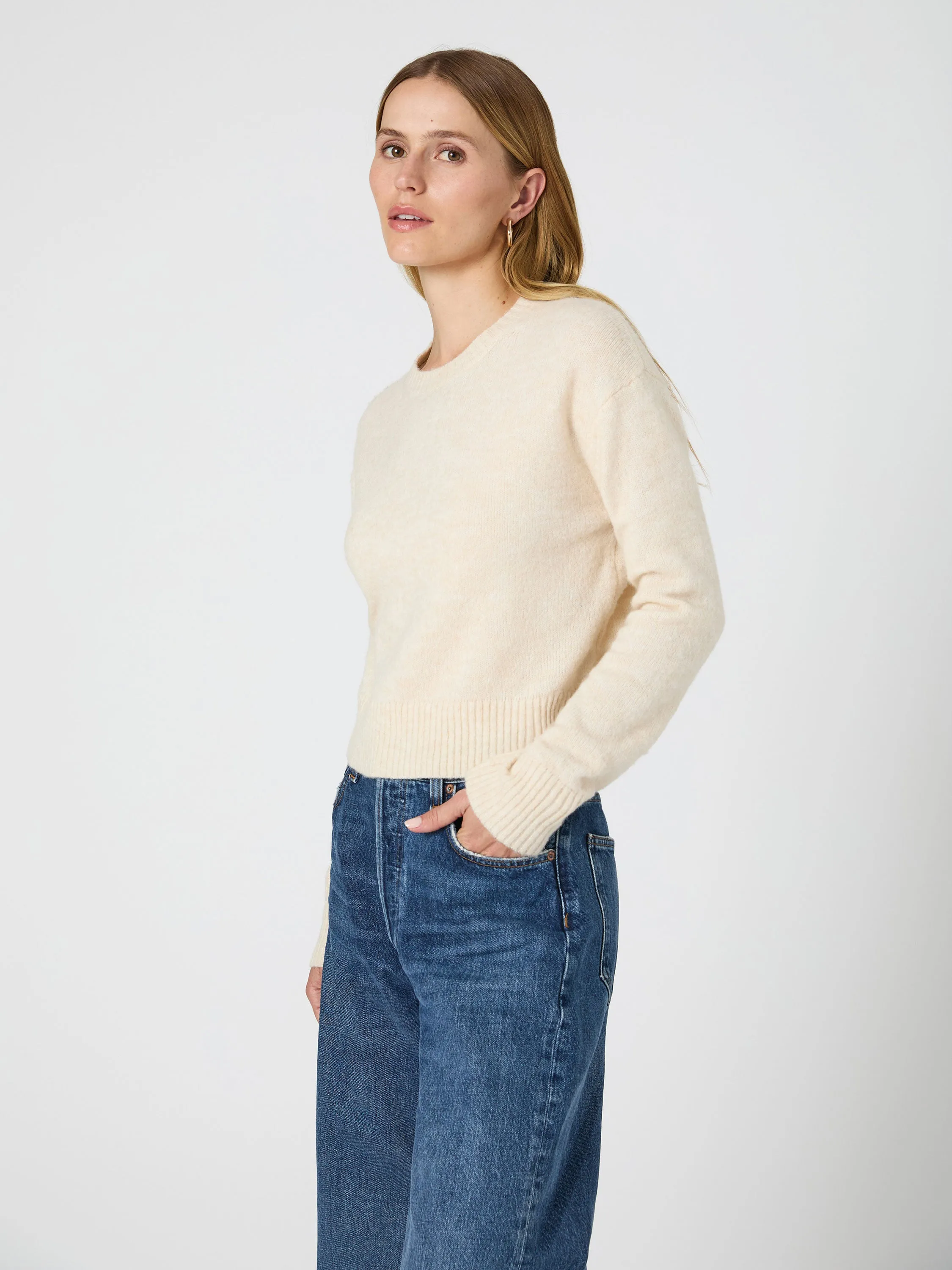 Essential Layer Kesia Crew Neck Cropped Sweater