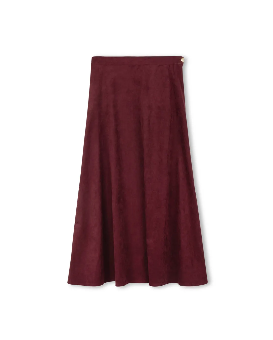 Suede Maxi A-Line Skirt Reinforced Hemline