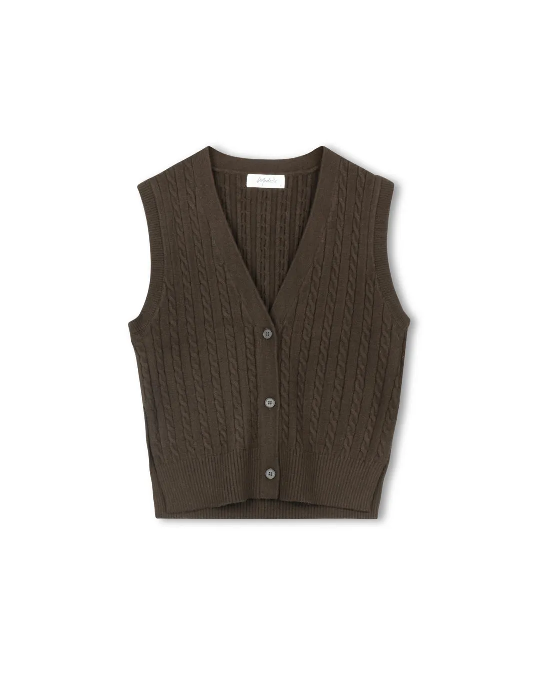 Knit Diagonal Button Vest warm in cold warm - feeling clothing
