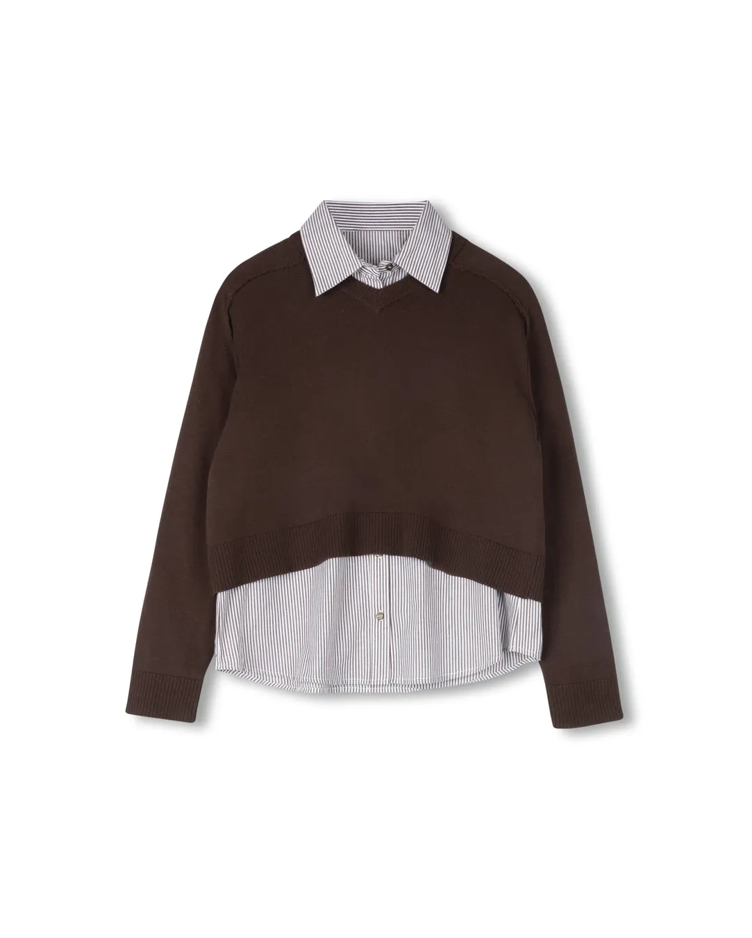 Knit V-neck Seam Sweater All-Day Wear