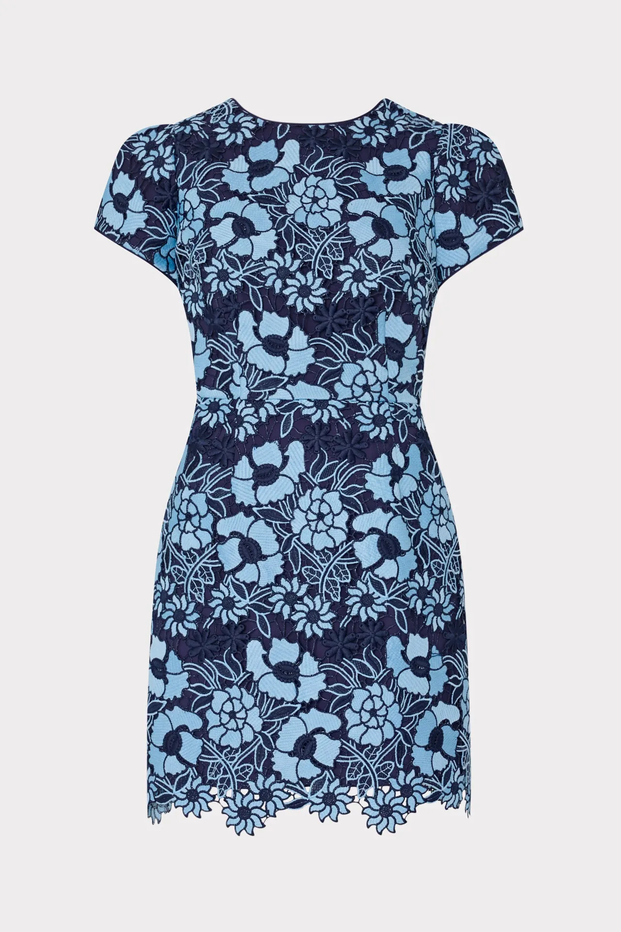 Kyla Two Tone Floral Lace Mini Dress Curve Friendly