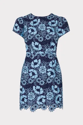 Kyla Two Tone Floral Lace Mini Dress Polished Look