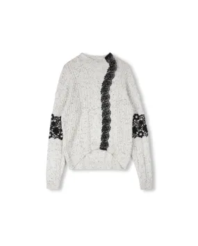 Lace Detailed Knit Top Comfy Knit Layer Chilly Comfort