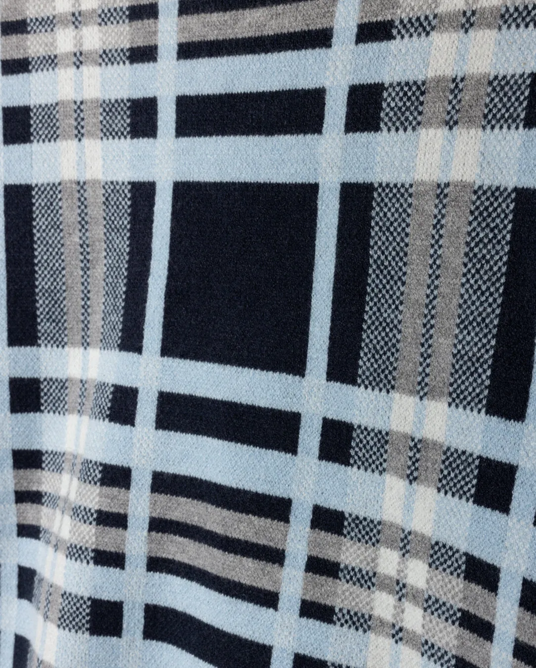 Non Irritating Seams Large Plaid Knit Turtleneck