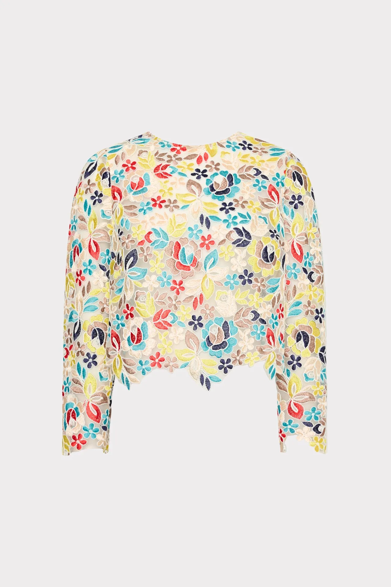 Easy Care Fabric Nori Printemps Lace Long Sleeve Top