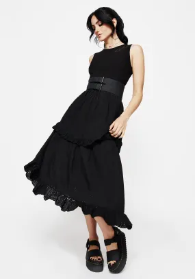 Bazaar Lane Laveau Embroidered Broderie Midi Dress