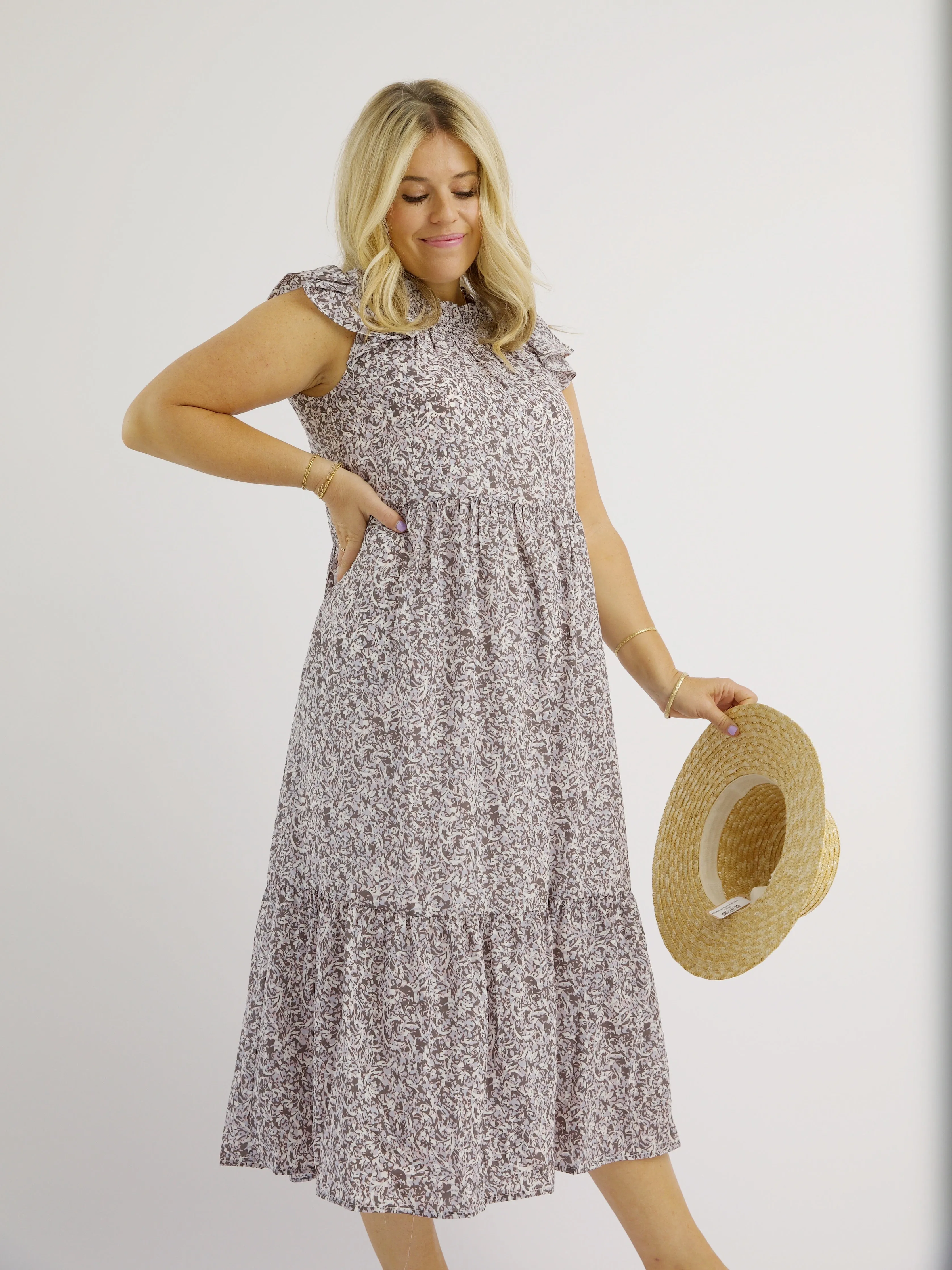 Lavender Ruffle Dress Versatile Cut