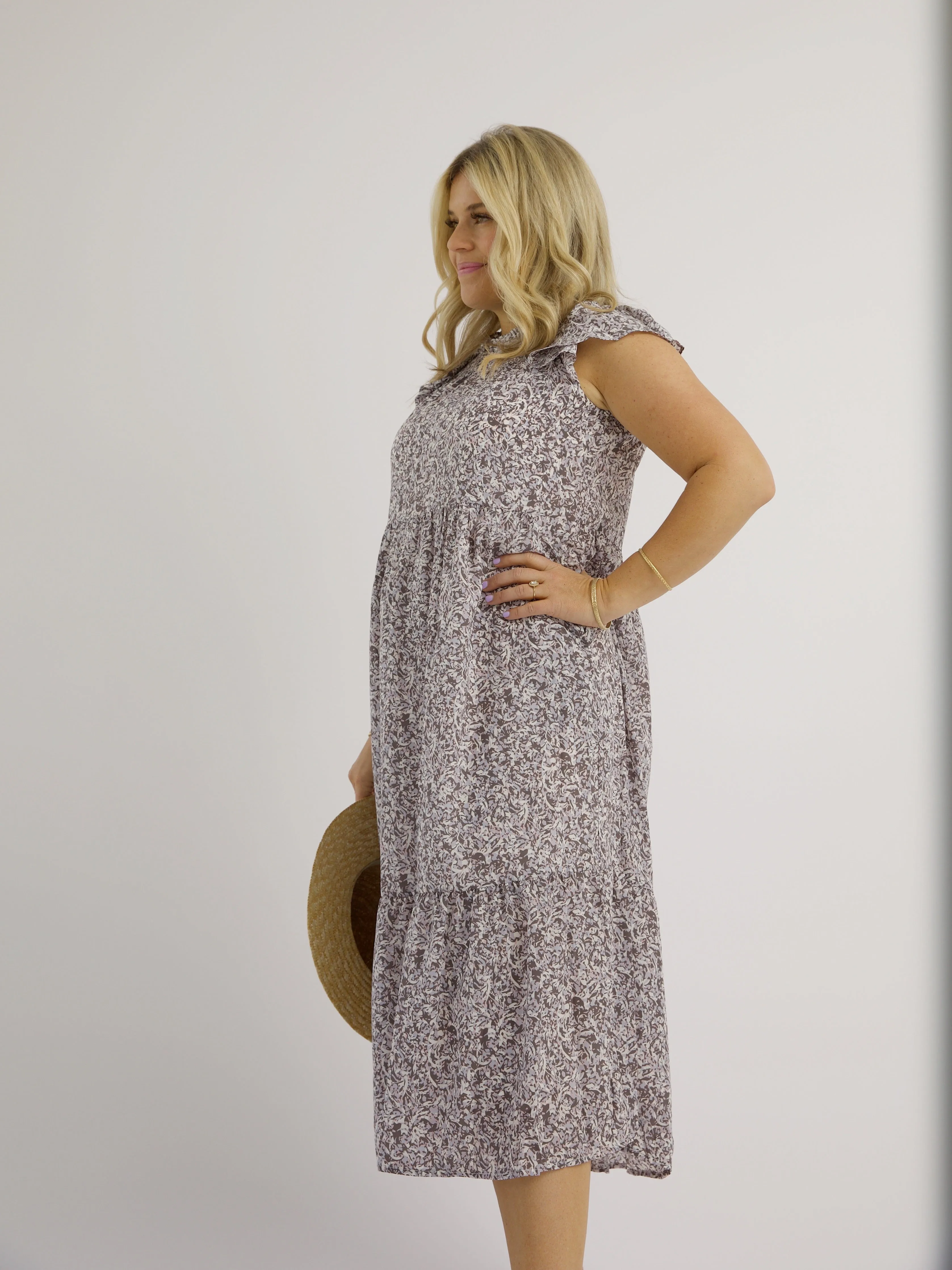 Lavender Ruffle Dress Light Fall