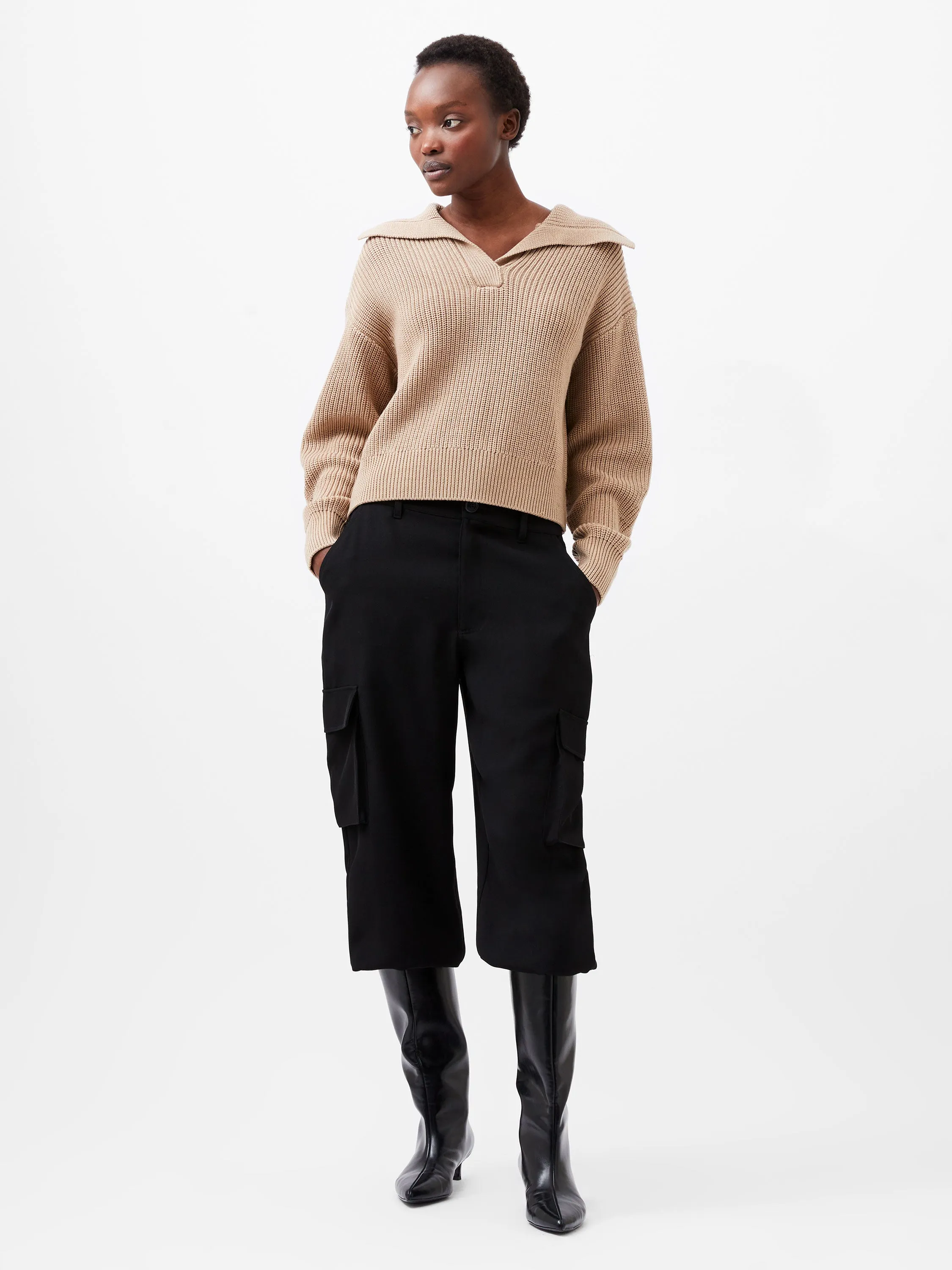 Joss Knit Collared Sweater GarmentSpecific Storage Solutions Crisp Texture