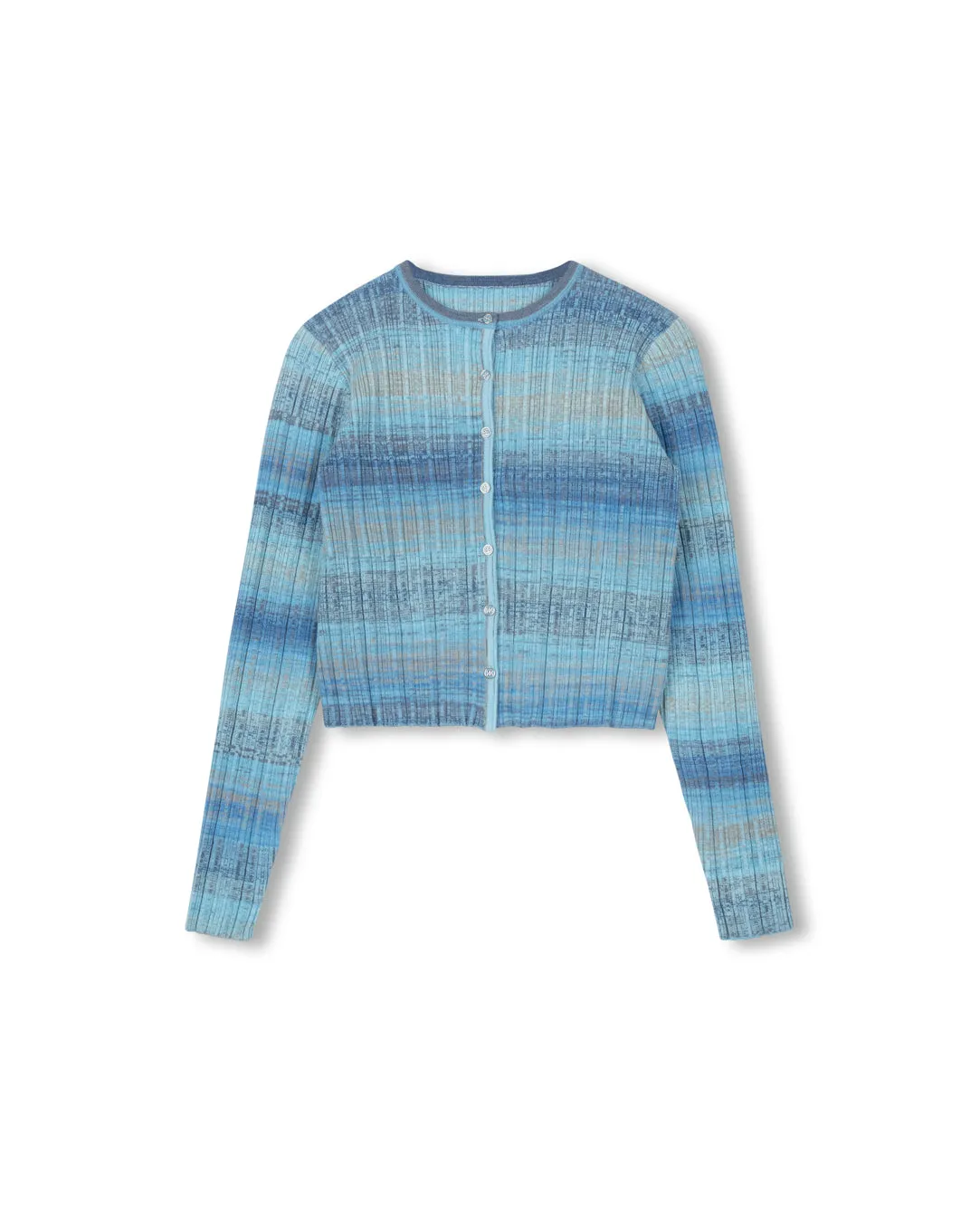 Blur Stripe Cardigan Reinforced Edging Non Restrictive Fit