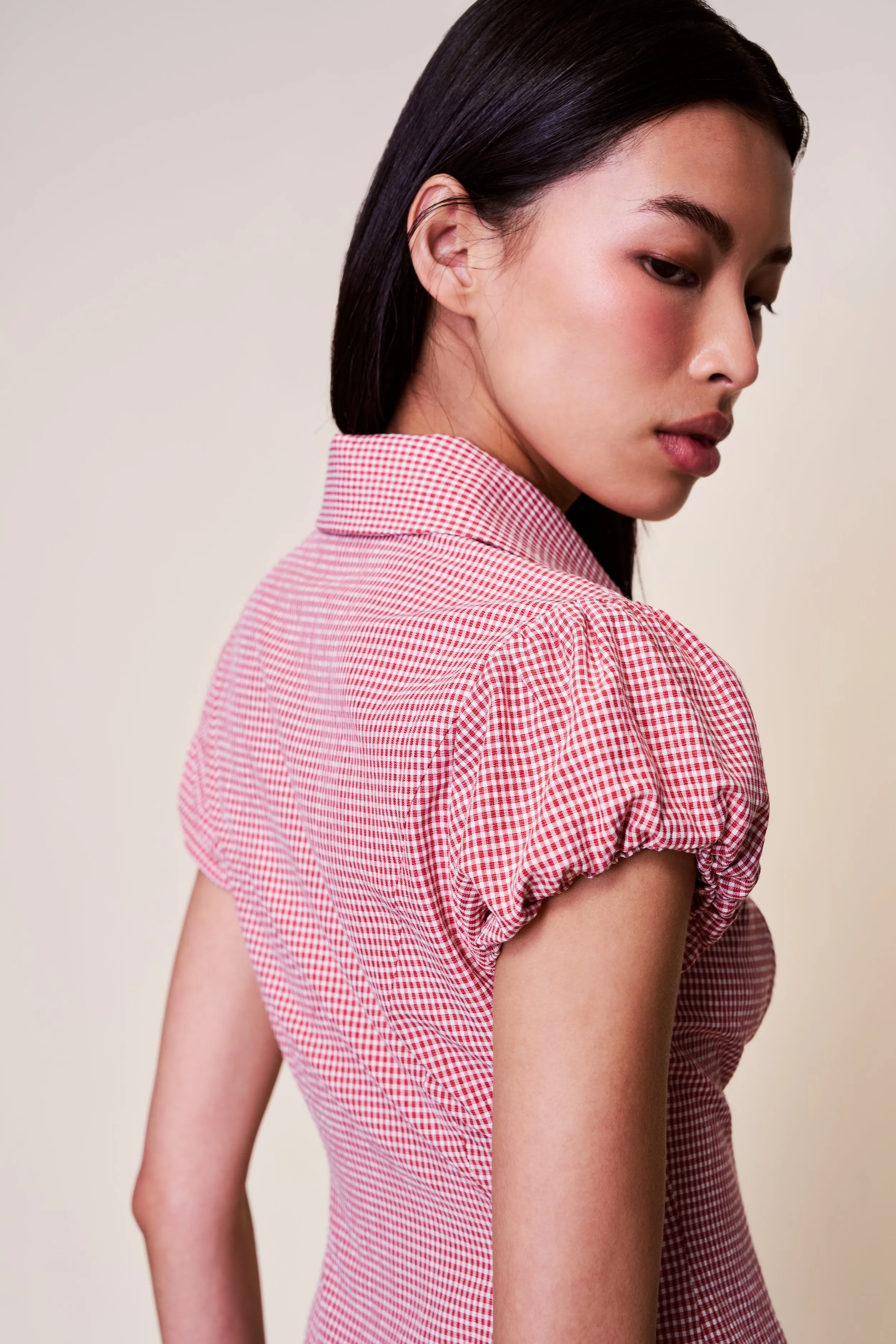 Liana Gingham Top Breathable fabric Easy Care Material