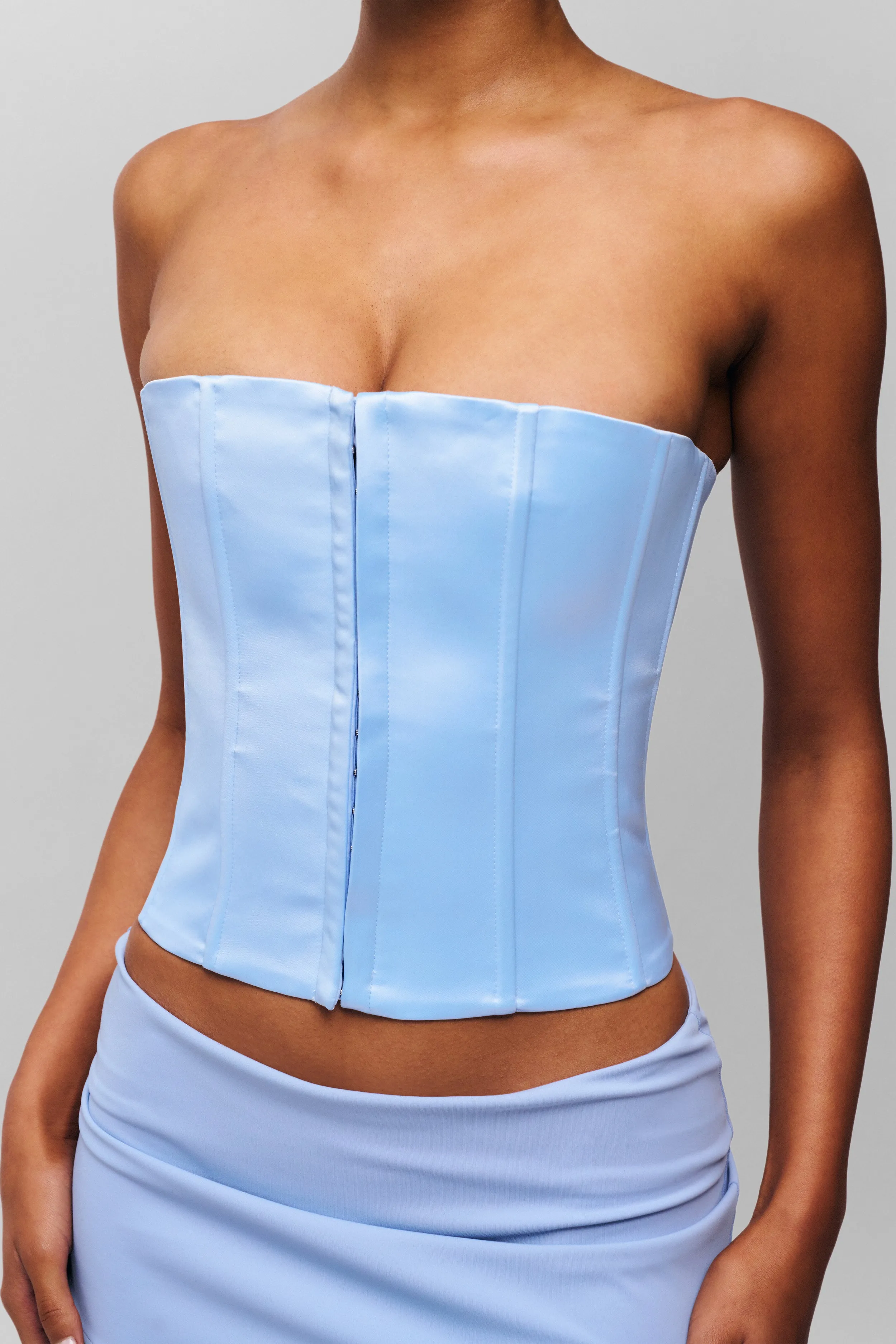 Four Way Stretch Fabric Satin Corset