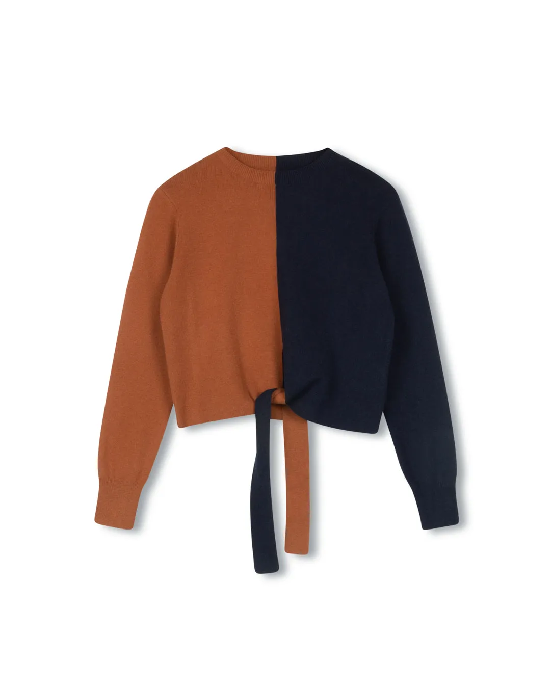 Color Block Tie Top Winter Layer Versatile Layering Piece