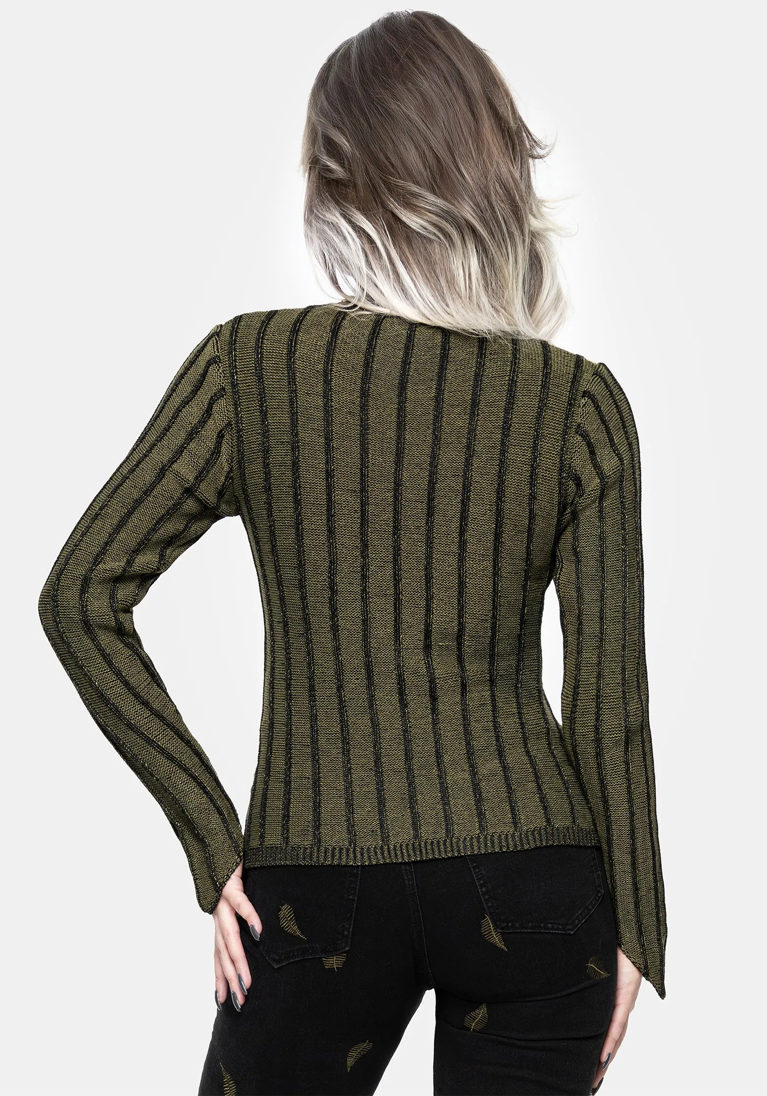 Myrsina Plated Rib Knit Top FlatlockSeams NonChafeCollarTech