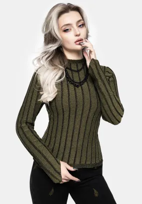 Warm Hoodie Myrsina Plated Rib Knit Top