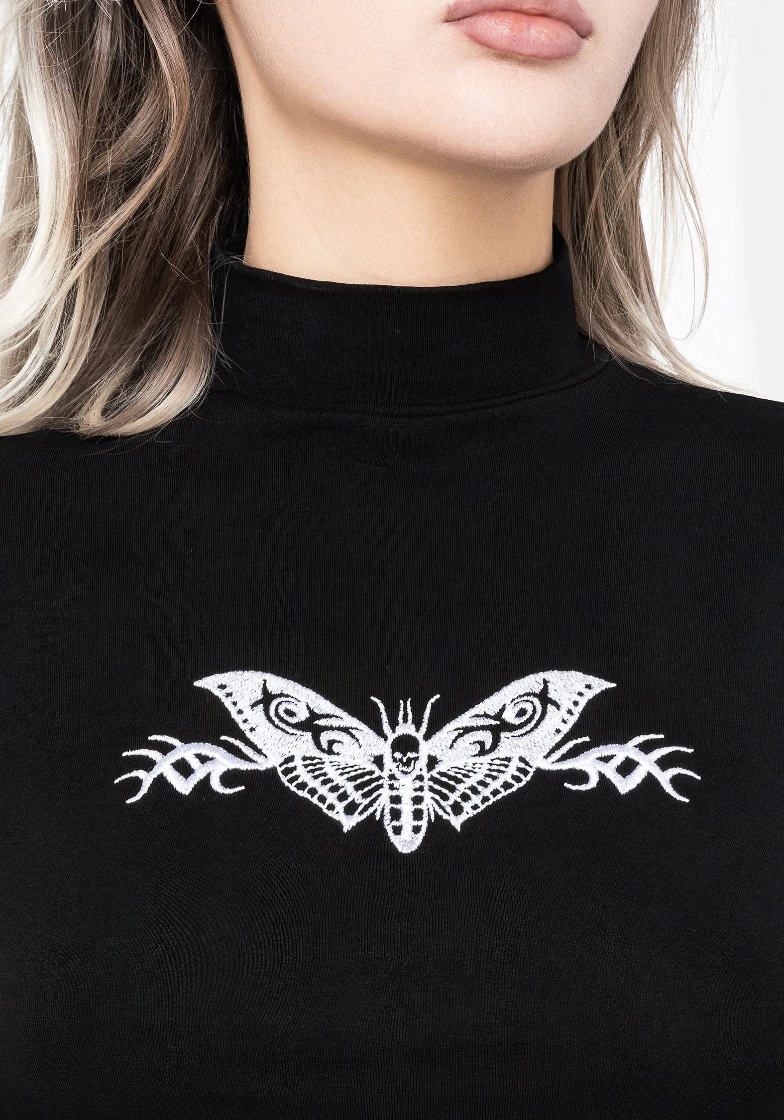 Morta High Neck Jersey Bodysuit Minimalist Silhouette All Over Print Technique