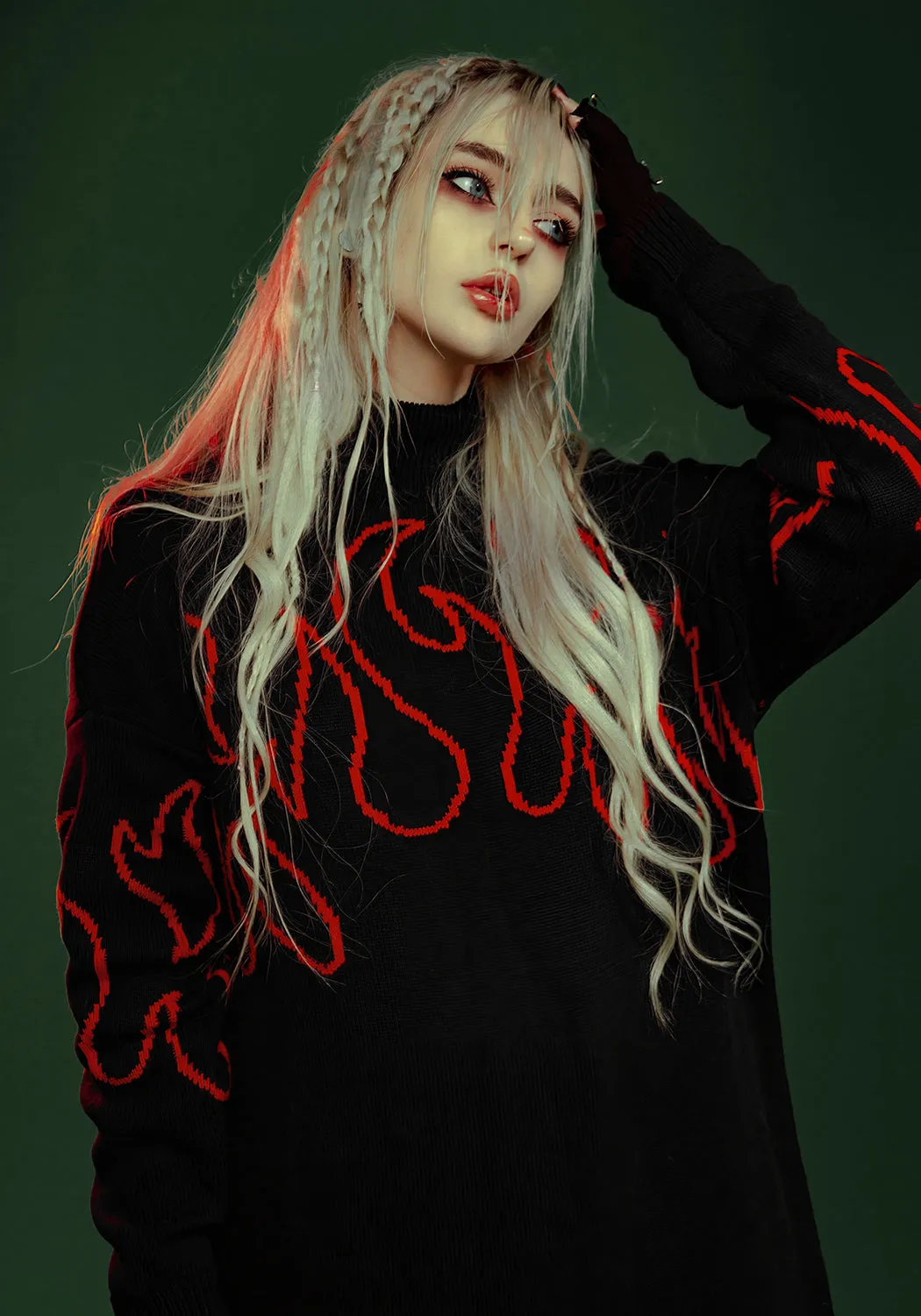 Empire Waist Blaze Oversized Jumper Dress