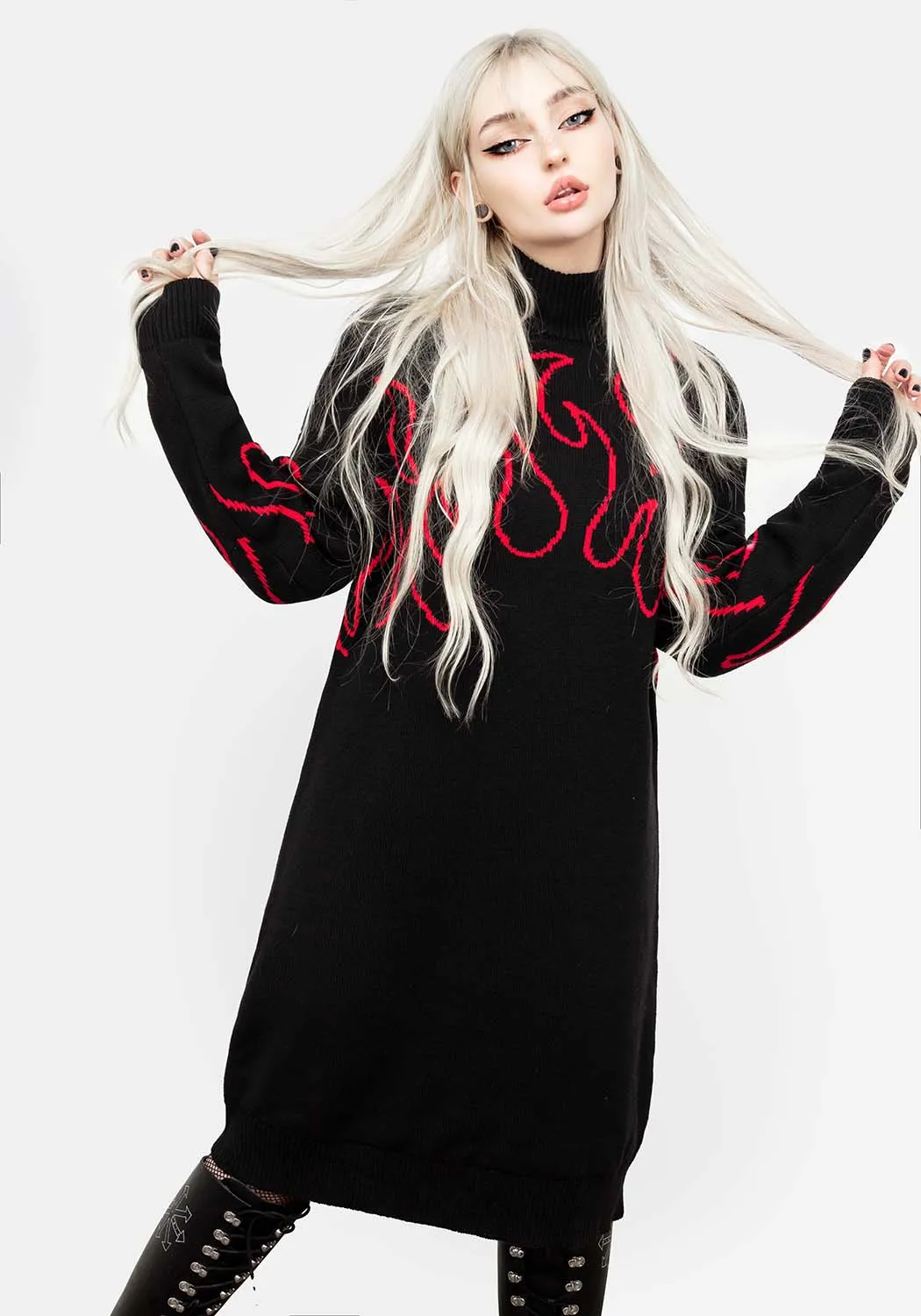 Reversible-Style Blaze Oversized Jumper Dress