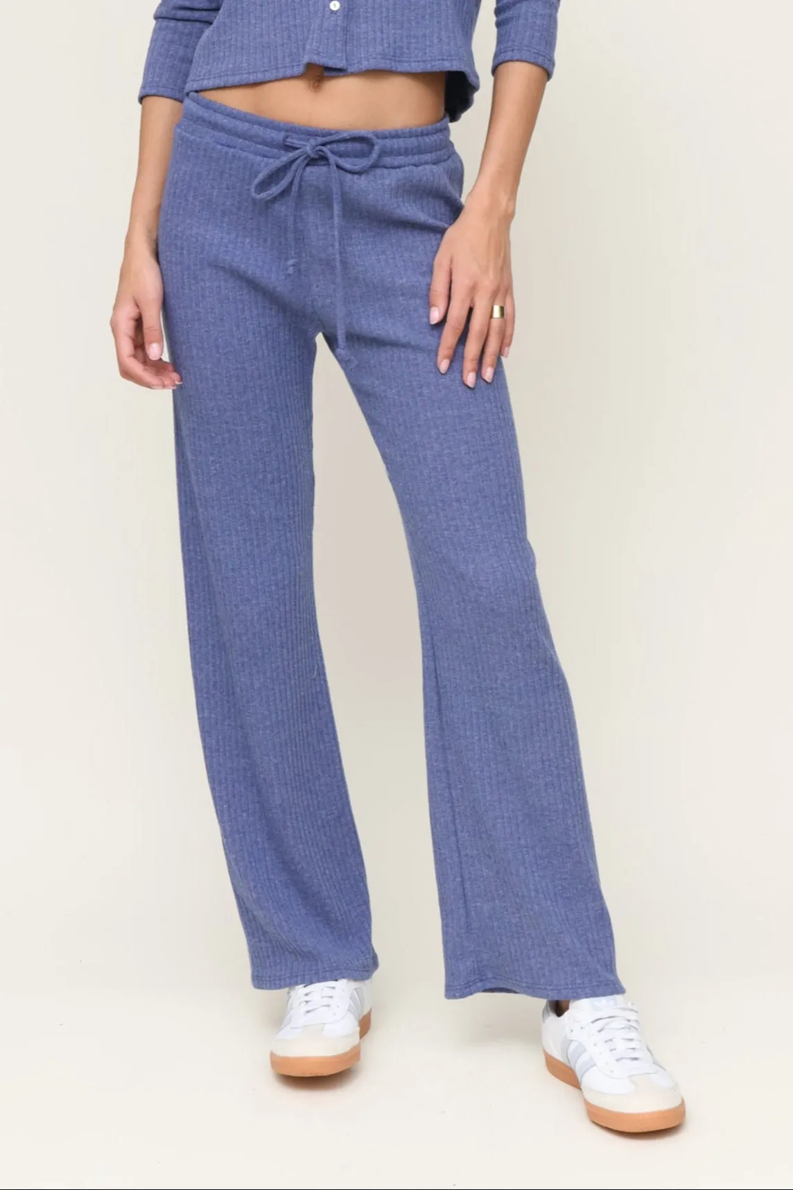 Flowy legs EcoFriendlyMaterials Lazy Day Rib Wide Leg Pant