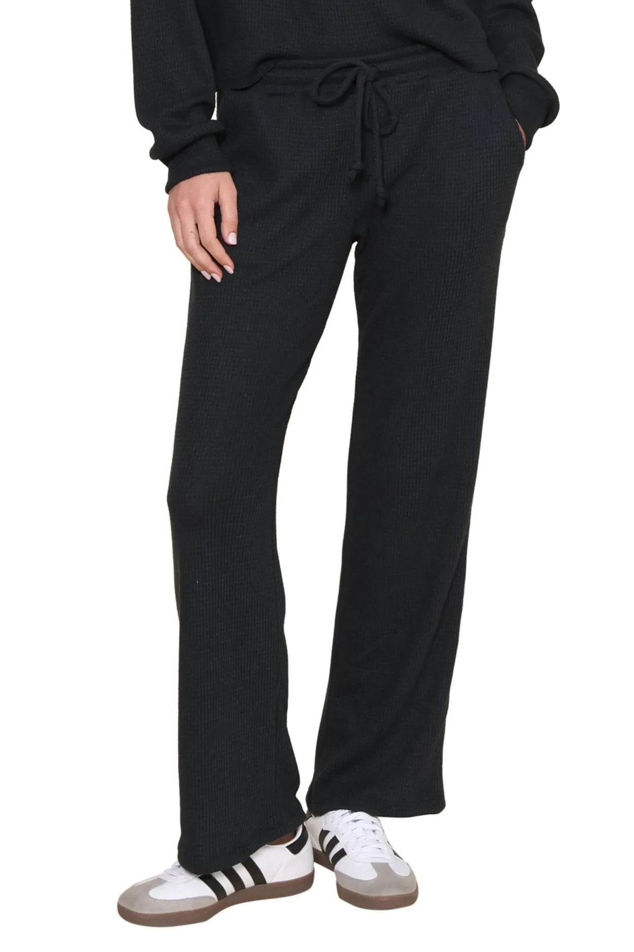 LightweightWeave Lazy Day Waffle Wide Leg Pants