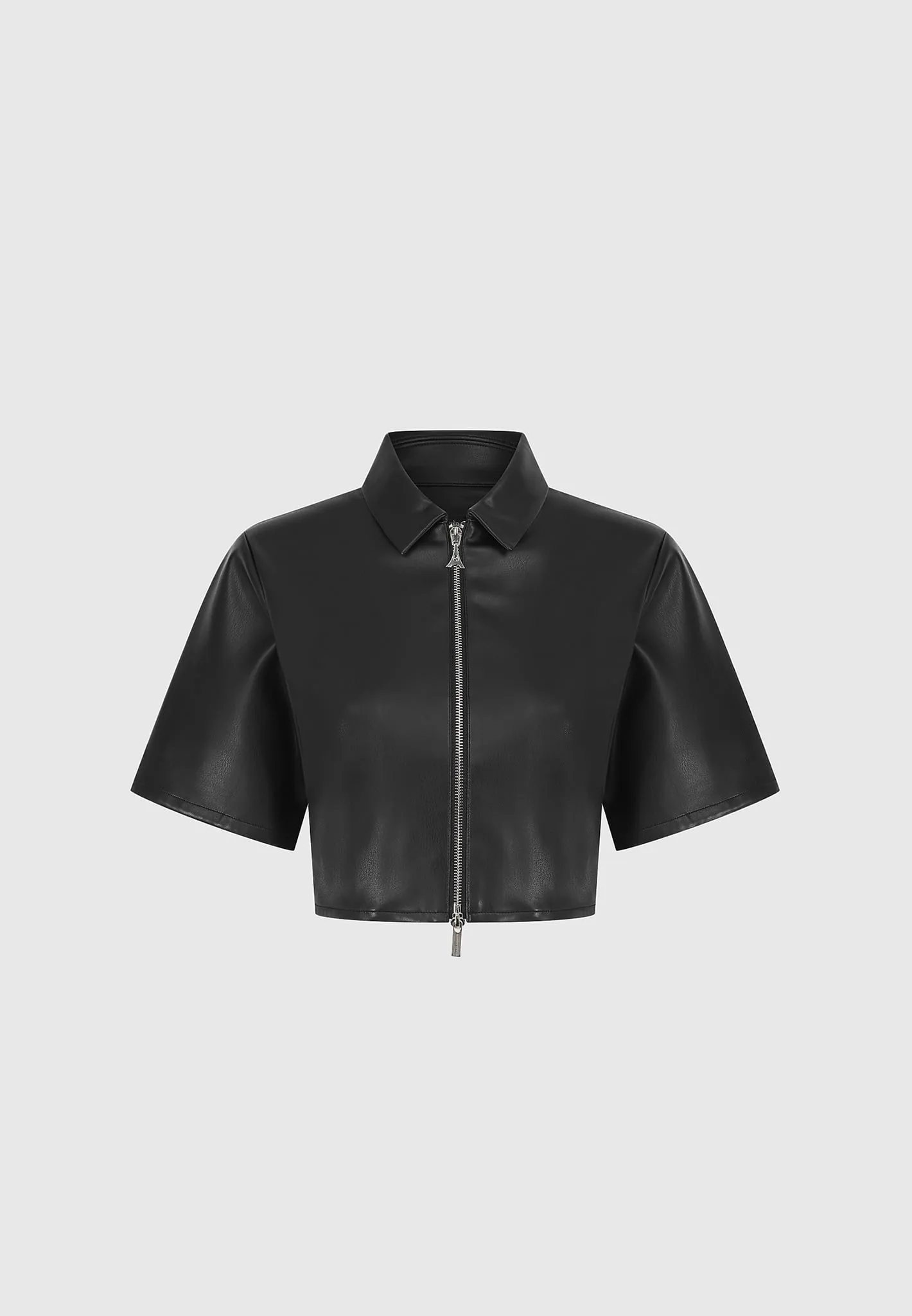 Leather Shirt - Black Sleek Fit