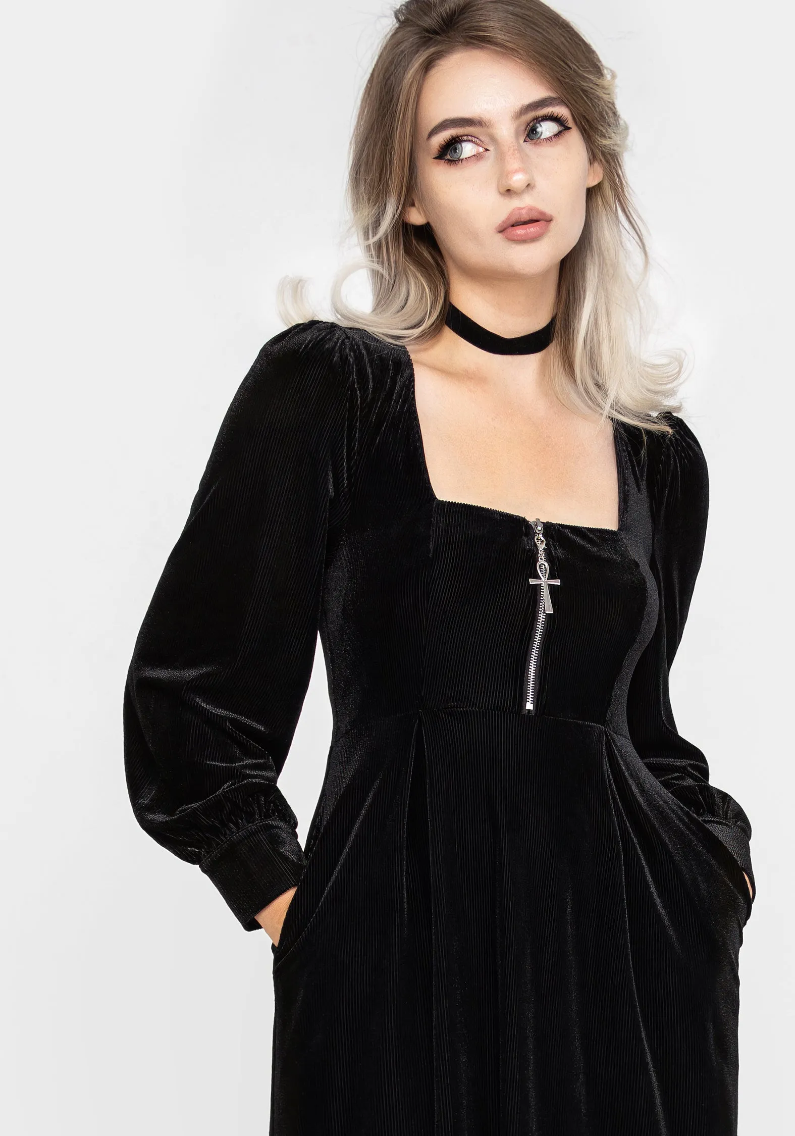 Rain Path Legacy Zip Front Midi Dress