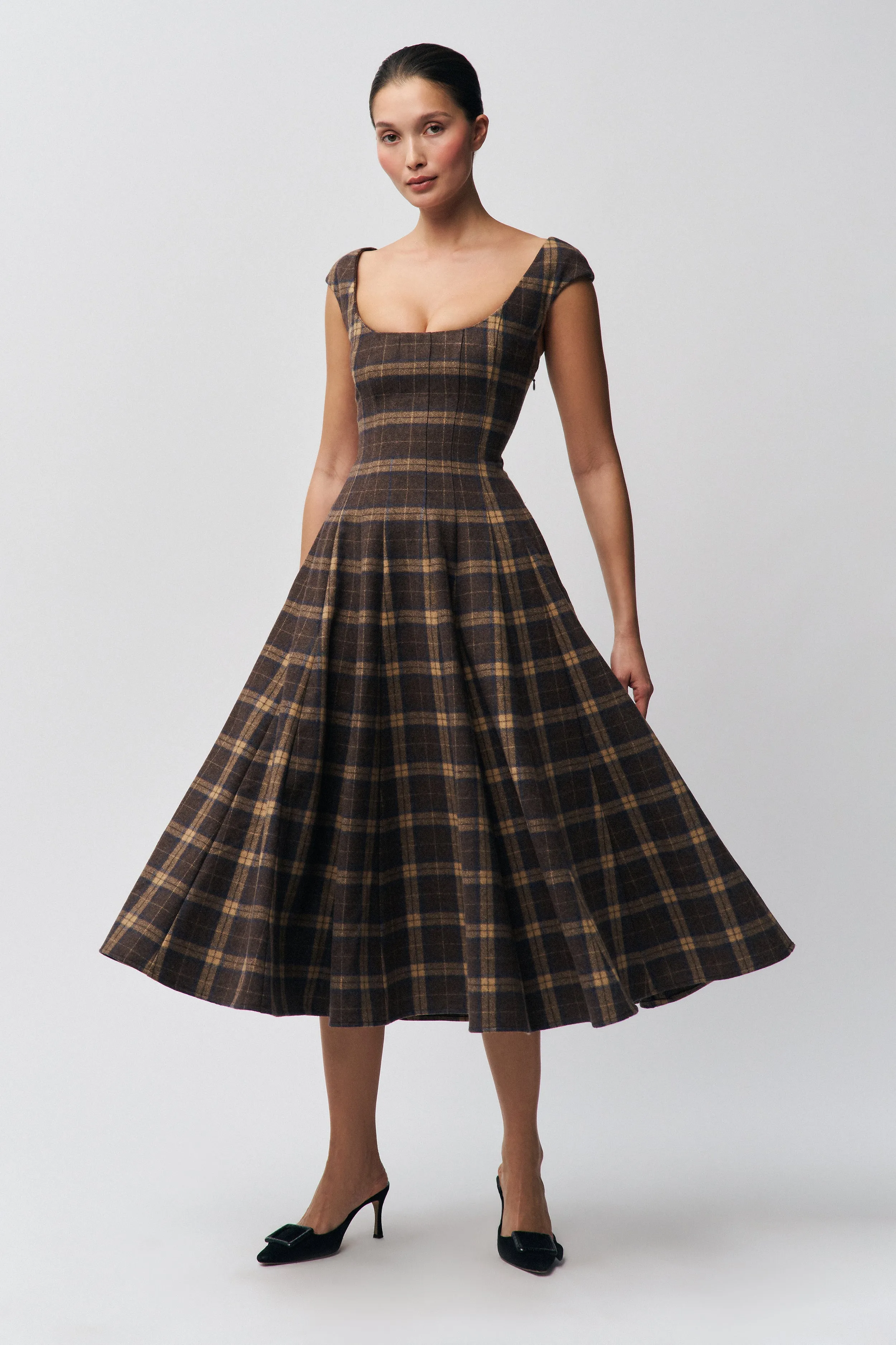 London Edge Refined fit Leila Tartan Dress