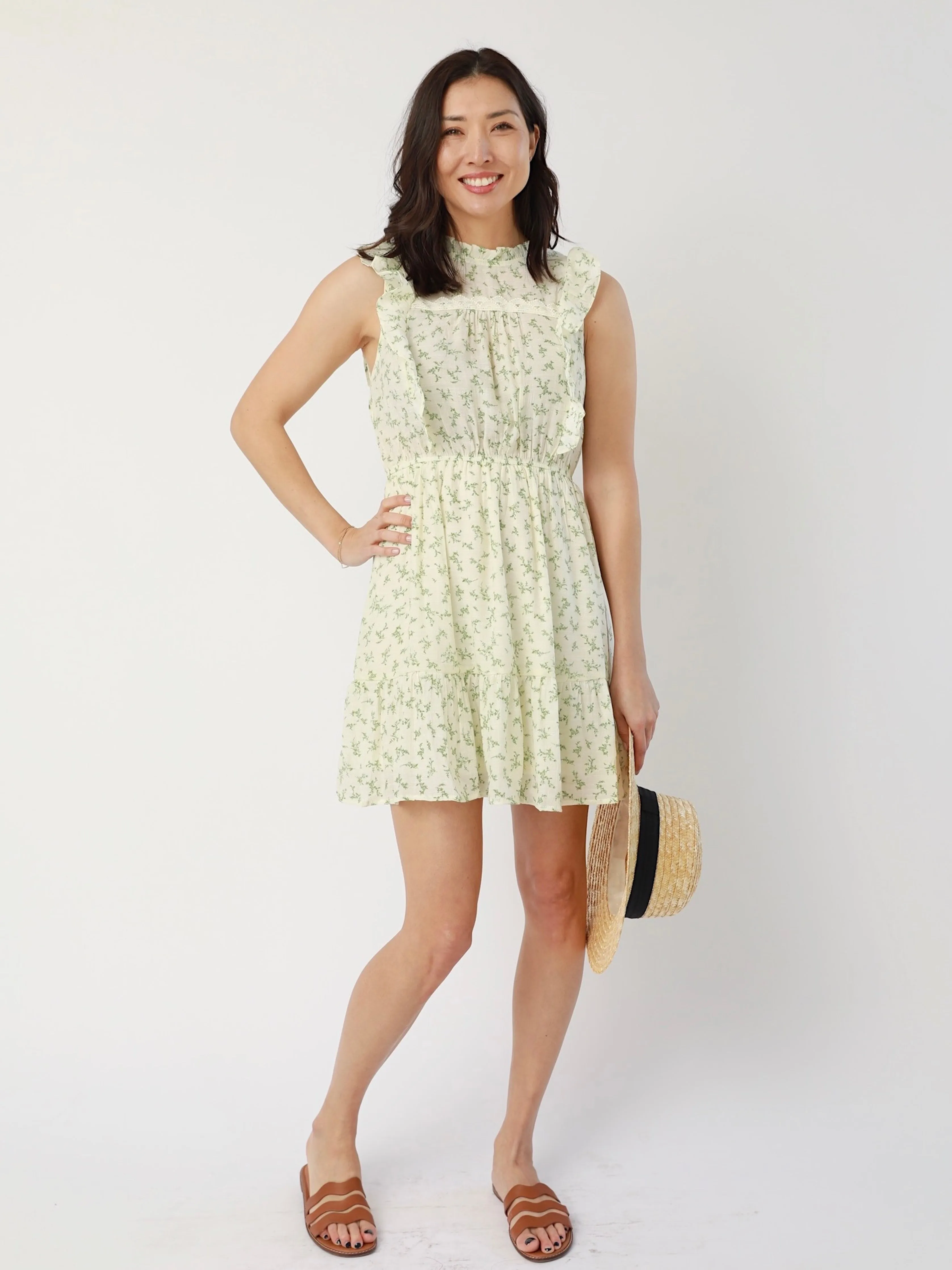 Grace Flow Color Soft Lex Floral Dress in Ivy