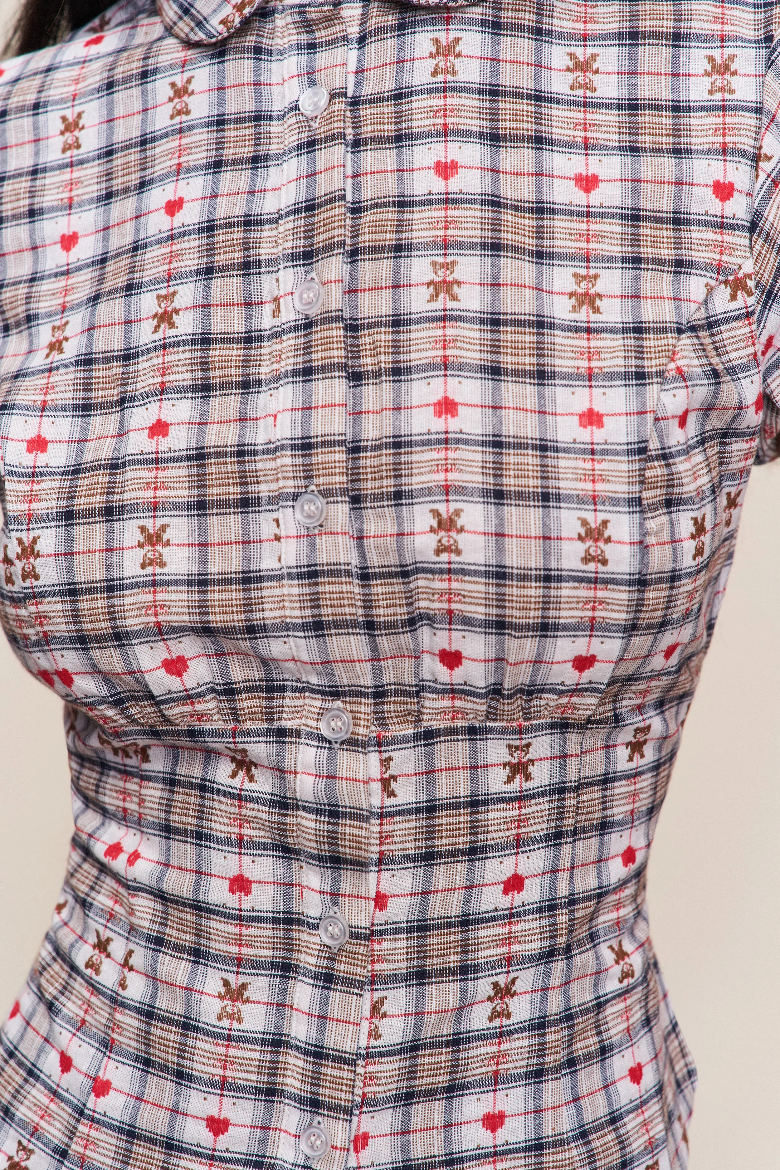 Thermal Adaptive Cloth Anti Static Finish Liana Plaid Top