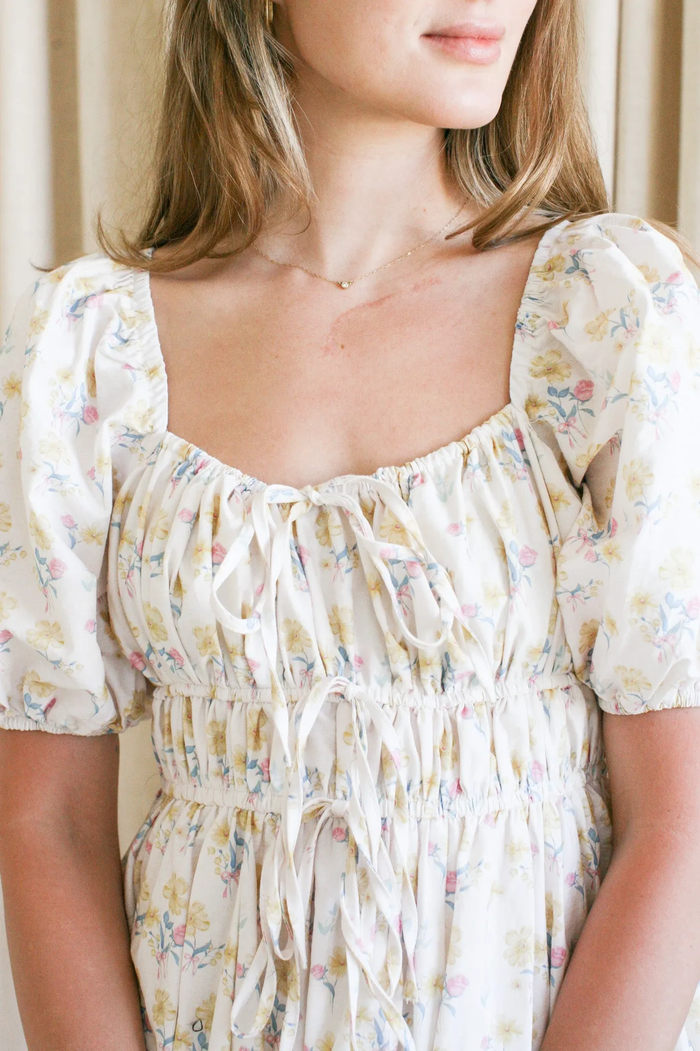 Libby Floral Midi Dress Chic Rhythm Slender Look