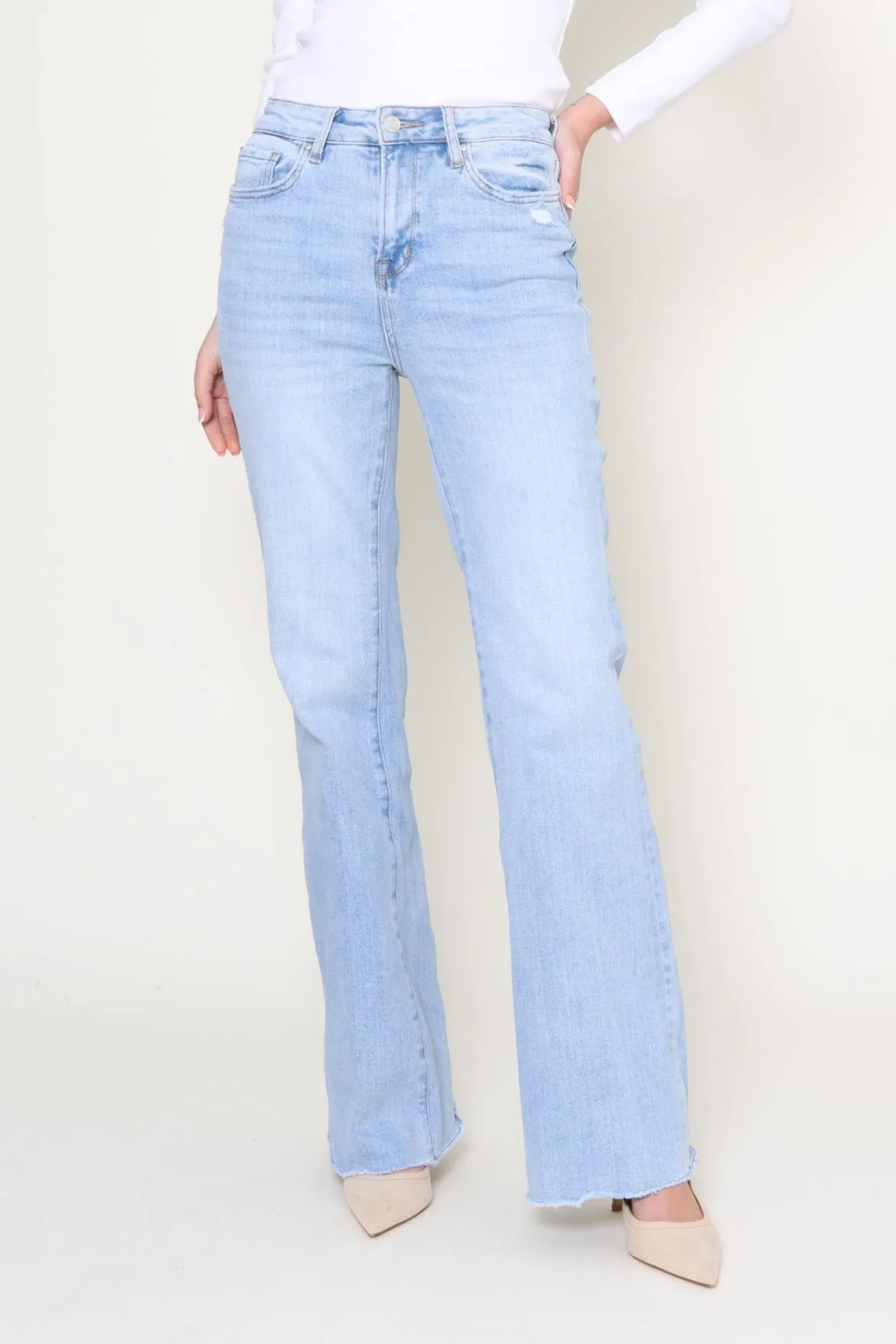 Fade Resistant Dye High Rise Vintage Flare - Stone Wash