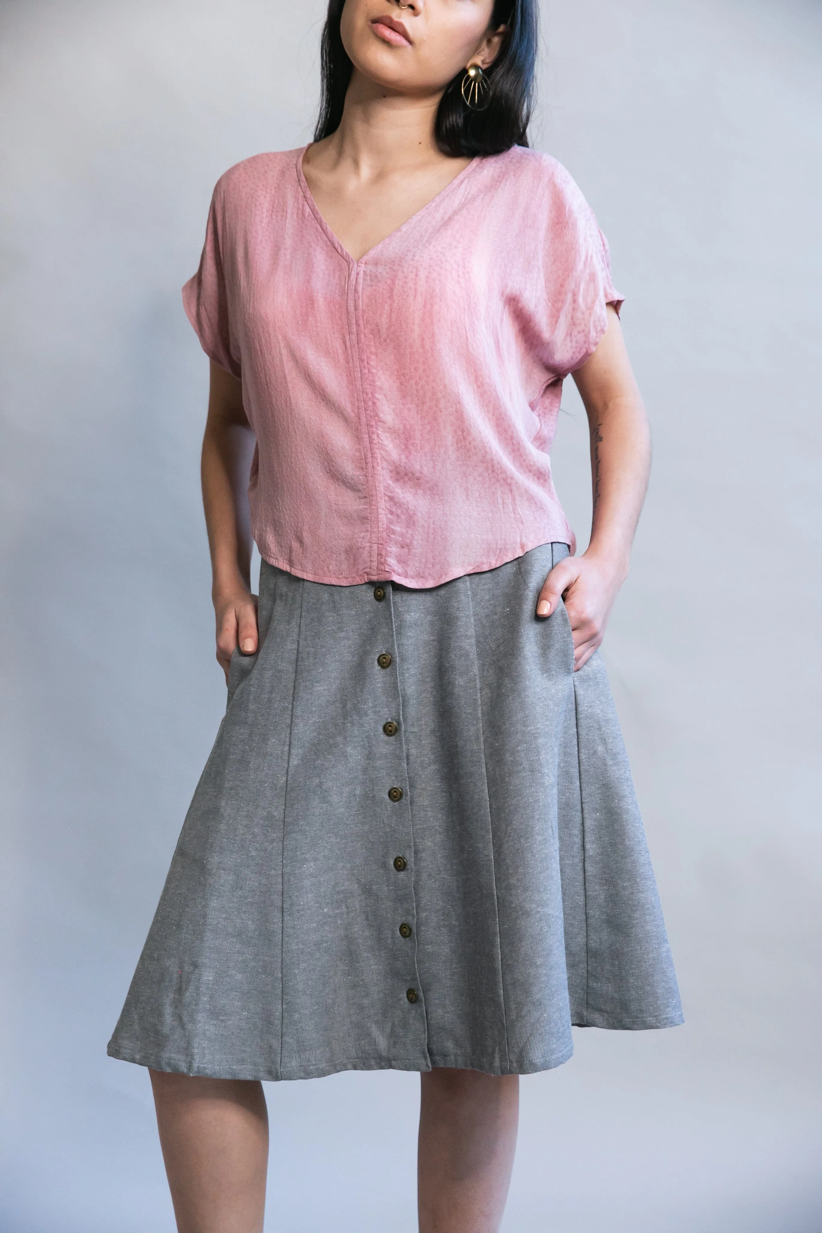 Comfortable Layer Dolman Top in Tea Rose
